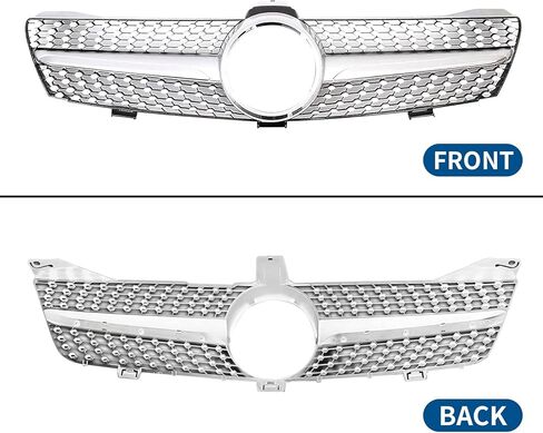 Front Grill Grille for 2005-2008 Mercedes Benz W219 CLS-Class CLS350 CLS500 CLS550 CLS63 AMG CLS55 AMG Sivler Front Bumper Grill Direct Fit Replacement ABS Plastic No Modification Required in Kuwait