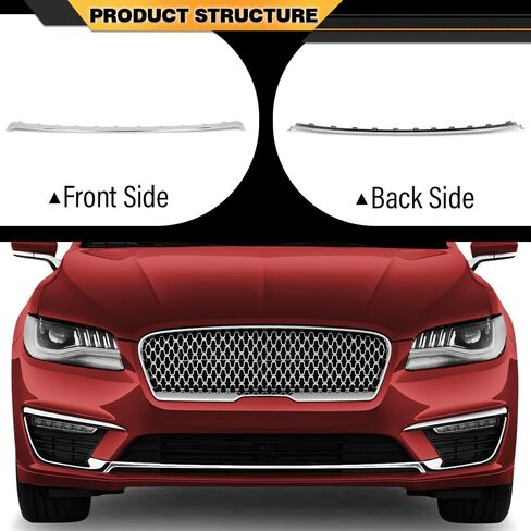 Front Lower Bumper Cover Grill Molding Trim Compatible with Lincoln MKZ 2017-2020 HP5Z-8419-AB, HP5Z8419AB, FO1044118 Chrome in Saudi Arabia