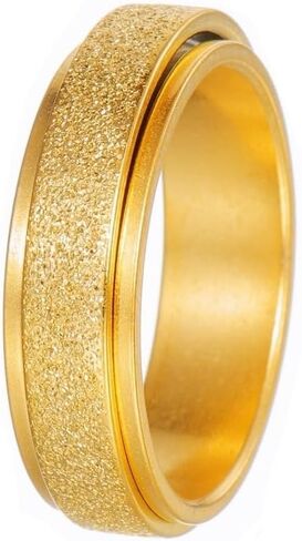 Pingyongchang Anxiety Rings Titanium Steel Spinner Fidget Band Ring for Women Inspirational Relieving Anxiety Wedding Promise Lucky Statement Jewelry Comfort Fit Size 6 to 10 in Saudi Arabia