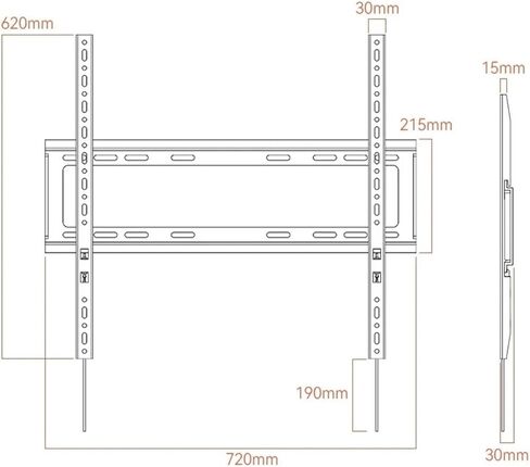 75kg TV Wall Mount Bracket Fixed Flat Screen TV Frame Suitable for 50 - 90 Inch LCD LED Monitor Flat Base DG760 in Saudi Arabia
