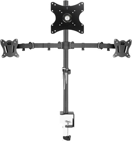 T902-B3 Full Motion 360 Degree 10"-27" Dual Monitor Desktop Stand + 32" Monitor Mounting Arm Can Bear 12kg PC Stand Clamp Base in Saudi Arabia