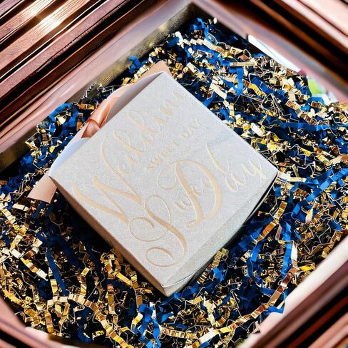 Crinkle Cut Paper Shred Filler (1/2 LB) for Easter Basket Grass Filler Decorations Gifts Craft DIY's Packaging, White & Gold Shredded paper for Gift Box, Wrapping & Basket Filling for Christmas, Halloween & Wedding Decorations (White & Gold） in Kuwait