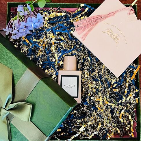 Crinkle Cut Paper Shred Filler (1/2 LB) for Easter Basket Grass Filler Decorations Gifts Craft DIY's Packaging, White & Gold Shredded paper for Gift Box, Wrapping & Basket Filling for Christmas, Halloween & Wedding Decorations (White & Gold） in Kuwait