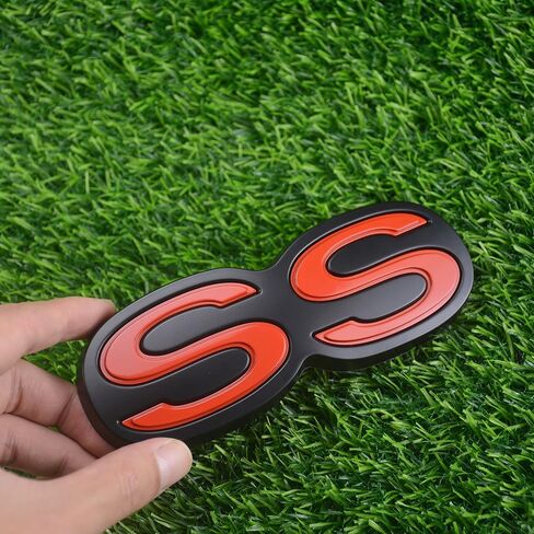 1Pc 1971 1972 Chevelle El Camino Super Sport SS Rear Bumper Emblem Letters with Hardware Replacement for SS (Silver Black) in Saudi Arabia