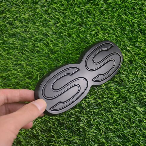 1Pc 1971 1972 Chevelle El Camino Super Sport SS Rear Bumper Emblem Letters with Hardware Replacement for SS (Silver Black) in Saudi Arabia
