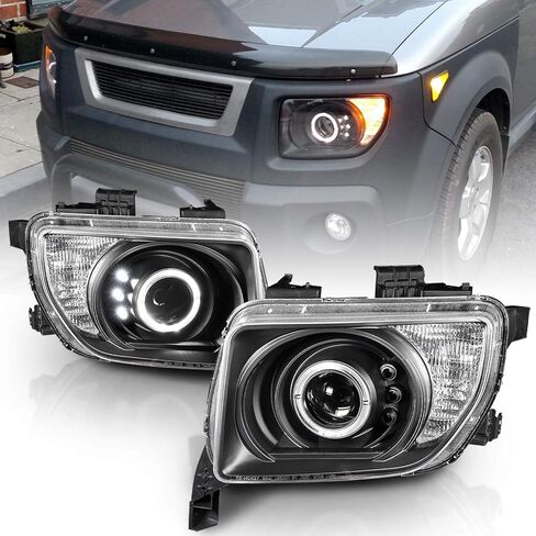 AmeriLite Projector Headlights Halo Black for Honda Element - Passenger and Driver Side in Saudi Arabia