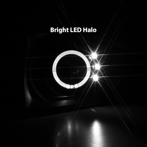 AmeriLite Projector Headlights Halo Black for Honda Element - Passenger and Driver Side in Saudi Arabia