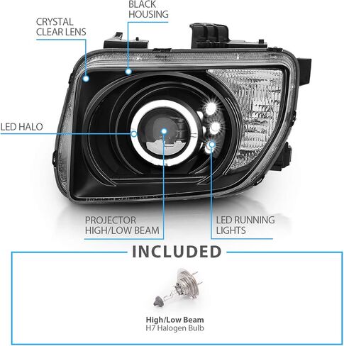 AmeriLite Projector Headlights Halo Black for Honda Element - Passenger and Driver Side in Saudi Arabia