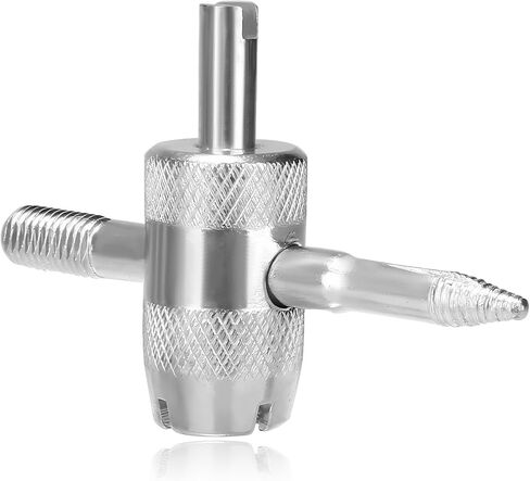 4-Way Valve Core Removal Tool, 4-in-1 Valve Core Tools Tire Valve Stem Remover Installer, Multifunctional 4 Way Tyre Stem Cores Repair Wrench for Car Bicycle Motorcycle in Kuwait
