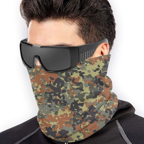 الألمانية Flecktarn التمويه خمسة مجردة للجنسين الشتاء الصوف الرقبة أدفأ الجراميق هيرباند الطقس البارد أنبوب قناع الوجه وشاح الرقبة الحراري في الهواء الطلق حماية من الأشعة فوق البنفسجية غطاء الحفلات in Saudi Arabia