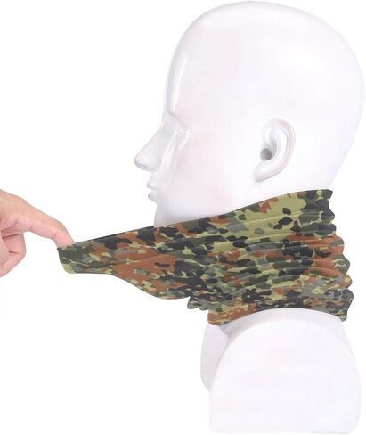الألمانية Flecktarn التمويه خمسة مجردة للجنسين الشتاء الصوف الرقبة أدفأ الجراميق هيرباند الطقس البارد أنبوب قناع الوجه وشاح الرقبة الحراري في الهواء الطلق حماية من الأشعة فوق البنفسجية غطاء الحفلات in Saudi Arabia