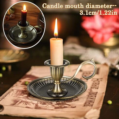 مجموعة حوامل شموع شمعدان عتيقة مكونة من 2 حامل شمعدان معدني أنيق لقطعة الطاولة المركزية، وحفلات الزفاف، وتناول الطعام، وديكور الحفلات in Kuwait