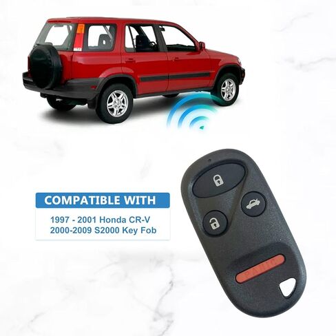 مفتاح فوب استبدال متوافق لهوندا CR-V 1997-2001 S2000 2000-2009 مفتاح السيارة الذكي دخول بدون مفتاح التحكم عن بعد E4EG8DJ 4 زر in Kuwait
