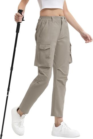 سراويل Arunlluta النسائية للتنزه سراويل تكتيكية قابلة للتمدد للنساء سريعة الجفاف وخفيفة الوزن غير رسمية مع 9 جيوب in Kuwait