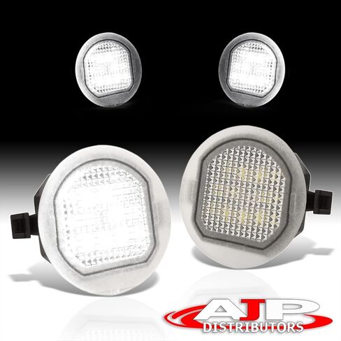 موزعي AJP أبيض SMD LED أسفل المرآة الجانبية مصابيح البركة زوج متوافق/استبدال لسيلفرادو سييرا سوبربان تاهو يوكون XL 2015 2016 2017 2018 2019 2020 2021 15 16 17 18 19 20 21 in Saudi Arabia