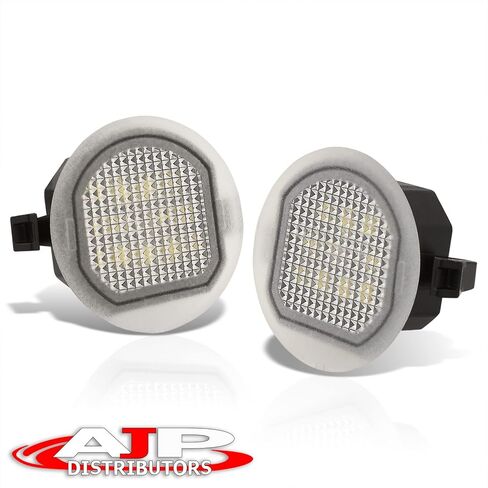 موزعي AJP أبيض SMD LED أسفل المرآة الجانبية مصابيح البركة زوج متوافق/استبدال لسيلفرادو سييرا سوبربان تاهو يوكون XL 2015 2016 2017 2018 2019 2020 2021 15 16 17 18 19 20 21 in Saudi Arabia