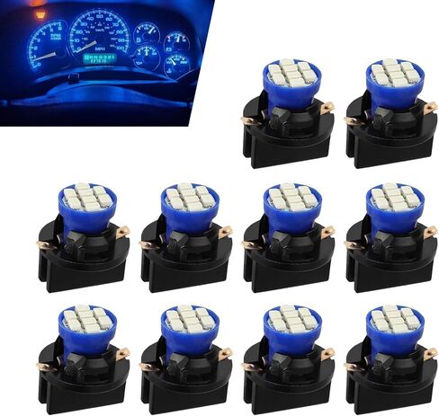 10 قطع T10 194 168 3020 SMD LED لمبات لوحة القيادة، لوحة ساطعة للغاية بقياس 12 فولت مع مقبس قفل ملتوي، عالمية لمعظم السيارات (أزرق) in Kuwait