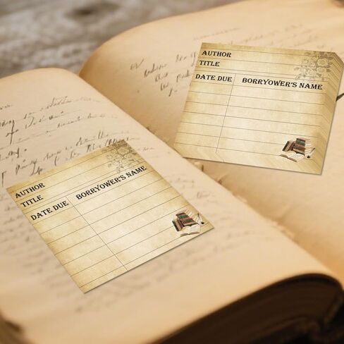 6 Set Vintage Design Library Due Date Note Sticky 2.95 x 2.95 inch Retro Self Adhesive Checkout Cards 300 Pag Reading List Tracker Bookmark Sticky of School Library Management Tools in Saudi Arabia