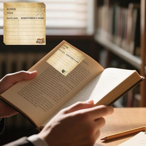 6 Set Vintage Design Library Due Date Note Sticky 2.95 x 2.95 inch Retro Self Adhesive Checkout Cards 300 Pag Reading List Tracker Bookmark Sticky of School Library Management Tools in Saudi Arabia