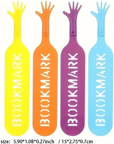 4-Pack Creative Finger Bookmarks – Colorful Mixed PP Page Markers, Ideal for Tracking Reading Progress with Style in Saudi Arabia