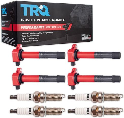 TRQ Ignition Coil & Spark Plug Kit Iridium 8 Piece Compatible with 2008-2012 Honda Accord 2012-2015 Civic Crosstour 2010-2014 CR-V 2013-2015 Acura ILX Only for 2.4L L4 in Saudi Arabia