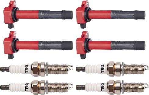 TRQ Ignition Coil & Spark Plug Kit Iridium 8 Piece Compatible with 2008-2012 Honda Accord 2012-2015 Civic Crosstour 2010-2014 CR-V 2013-2015 Acura ILX Only for 2.4L L4 in Saudi Arabia