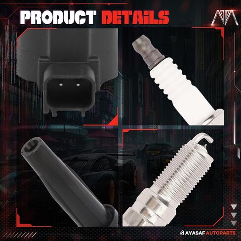 MAYASAF FD505 Ignition Coils and Spark Plugs Set of 4 Fit for Ford 2013-2018 C-Max, 2009-2019 Escape, 2010-2020 Fusion, 2014-2021 Transit Connect, for Lincoln 2013-2020 MKZ in Saudi Arabia