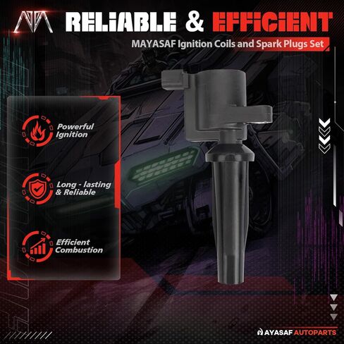 MAYASAF FD505 Ignition Coils and Spark Plugs Set of 4 Fit for Ford 2013-2018 C-Max, 2009-2019 Escape, 2010-2020 Fusion, 2014-2021 Transit Connect, for Lincoln 2013-2020 MKZ in Saudi Arabia