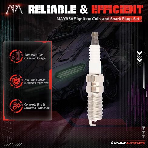 MAYASAF FD505 Ignition Coils and Spark Plugs Set of 4 Fit for Ford 2013-2018 C-Max, 2009-2019 Escape, 2010-2020 Fusion, 2014-2021 Transit Connect, for Lincoln 2013-2020 MKZ in Saudi Arabia