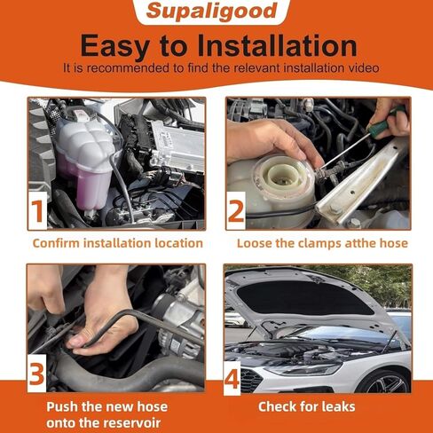 Engine Upper Coolant Reservoir Hose Replacement for Audi A4 S4 S5 Allroad 2.0L 2017-2018, No. 8K0121081BK Automotive Radiator Overflow Hoses (1pcs) in Kuwait