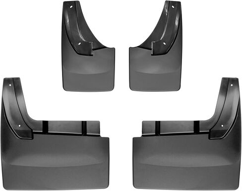 WeatherTech Custom No Drill Splash Guard اللوحات الطينية لـ RAM Ram 2500/3500، Ram Truck 2500/3500 - المجموعة الأمامية والخلفية (110026-120081)، أسود in Saudi Arabia