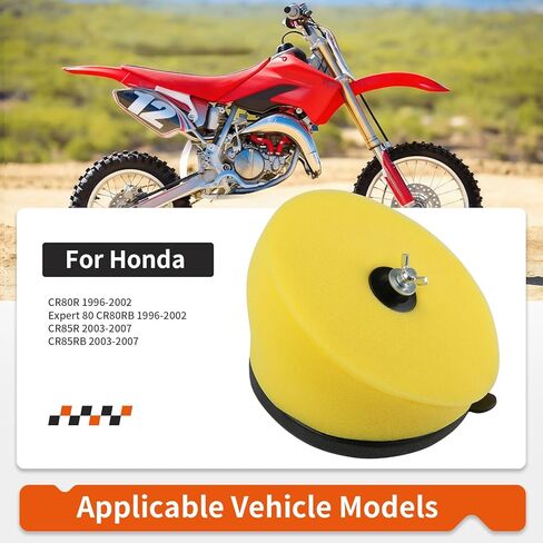 Air Filter + Guide Holder w/Wingnut For Honda Expert 80 CR80R/RB CR85R CR85RB 1996-2007 in Saudi Arabia