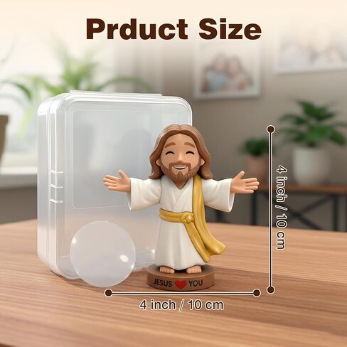 4" Mini Jesus Figures, Little Dashboard Jesus Figurines for Car, Small Figurine for Church Religious Pocket Tiny Favors in Kuwait