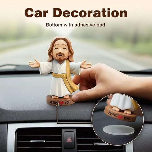 4" Mini Jesus Figures, Little Dashboard Jesus Figurines for Car, Small Figurine for Church Religious Pocket Tiny Favors in Kuwait