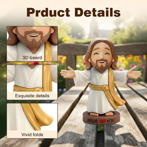 4" Mini Jesus Figures, Little Dashboard Jesus Figurines for Car, Small Figurine for Church Religious Pocket Tiny Favors in Kuwait