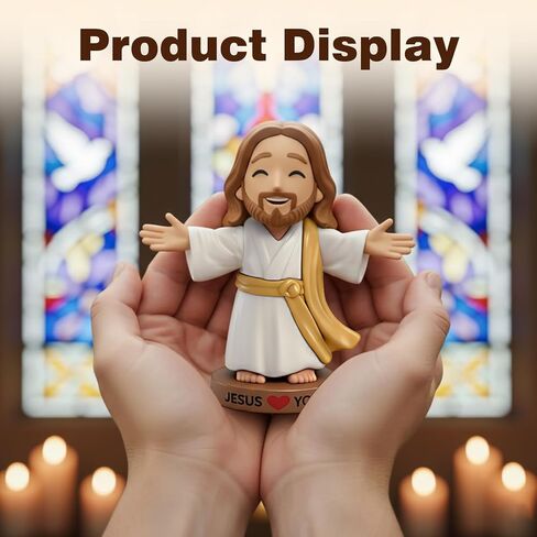 4" Mini Jesus Figures, Little Dashboard Jesus Figurines for Car, Small Figurine for Church Religious Pocket Tiny Favors in Kuwait