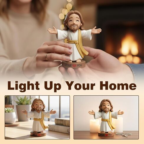 4" Mini Jesus Figures, Little Dashboard Jesus Figurines for Car, Small Figurine for Church Religious Pocket Tiny Favors in Kuwait