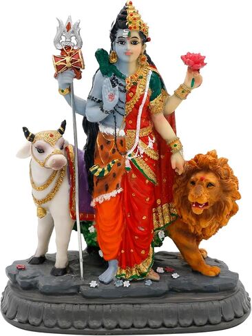 alikiki Hindu Shiva Shakti Statue – 6.5"H Indian God Idol Lord Shiva Murti Item Home Office Temple Mandir Shrine Altar Pooja Decor India Diwali Puja Gifts for Friends Relative in Saudi Arabia