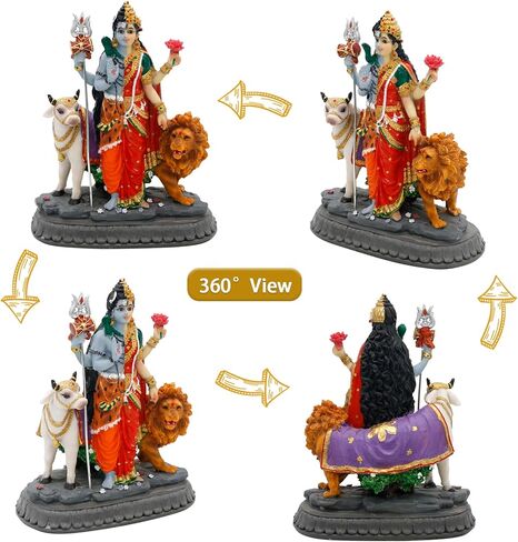 alikiki Hindu Shiva Shakti Statue – 6.5"H Indian God Idol Lord Shiva Murti Item Home Office Temple Mandir Shrine Altar Pooja Decor India Diwali Puja Gifts for Friends Relative in Saudi Arabia