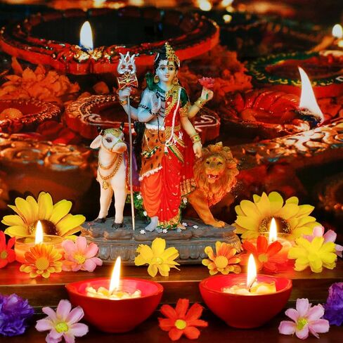 alikiki Hindu Shiva Shakti Statue – 6.5"H Indian God Idol Lord Shiva Murti Item Home Office Temple Mandir Shrine Altar Pooja Decor India Diwali Puja Gifts for Friends Relative in Saudi Arabia