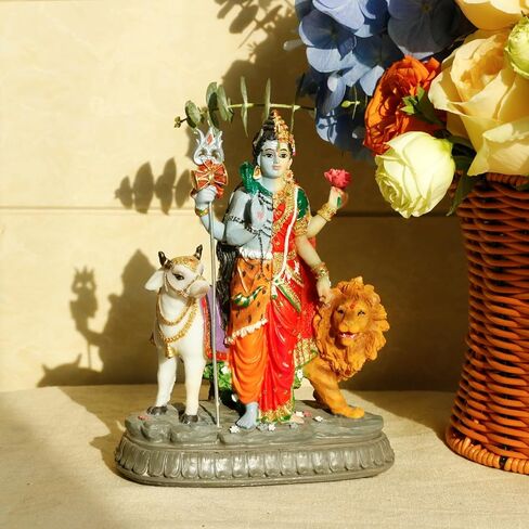 alikiki Hindu Shiva Shakti Statue – 6.5"H Indian God Idol Lord Shiva Murti Item Home Office Temple Mandir Shrine Altar Pooja Decor India Diwali Puja Gifts for Friends Relative in Saudi Arabia