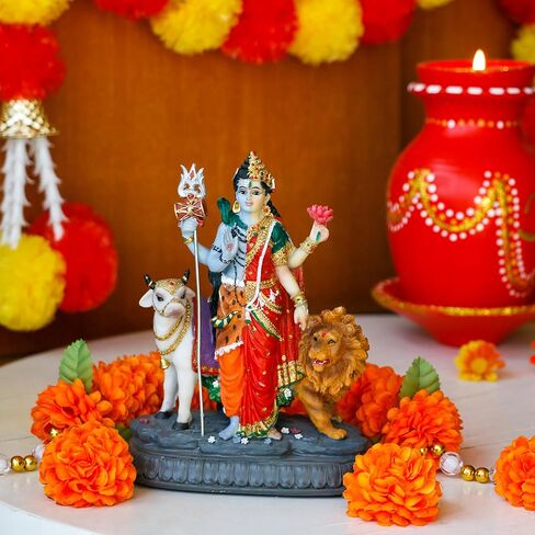 alikiki Hindu Shiva Shakti Statue – 6.5"H Indian God Idol Lord Shiva Murti Item Home Office Temple Mandir Shrine Altar Pooja Decor India Diwali Puja Gifts for Friends Relative in Saudi Arabia