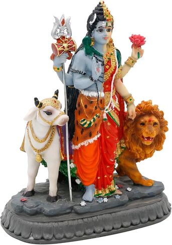 alikiki Hindu Shiva Shakti Statue – 6.5"H Indian God Idol Lord Shiva Murti Item Home Office Temple Mandir Shrine Altar Pooja Decor India Diwali Puja Gifts for Friends Relative in Saudi Arabia