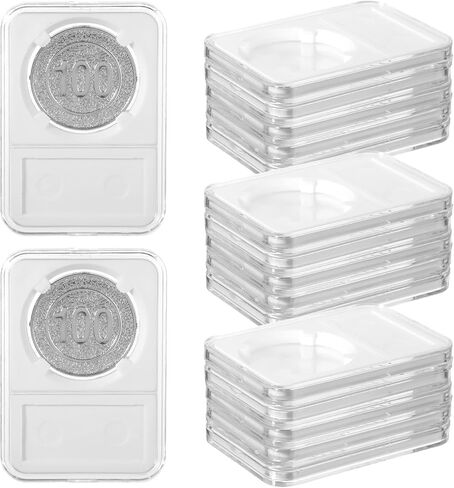 30PCS 38mm Coin Display Holder, Storage Case for Morgan Peace IKE Silver Dollar Coins, Portable Coin Display Case Protectors for Organize and Collection in Kuwait