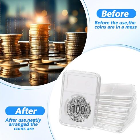 30PCS 38mm Coin Display Holder, Storage Case for Morgan Peace IKE Silver Dollar Coins, Portable Coin Display Case Protectors for Organize and Collection in Kuwait