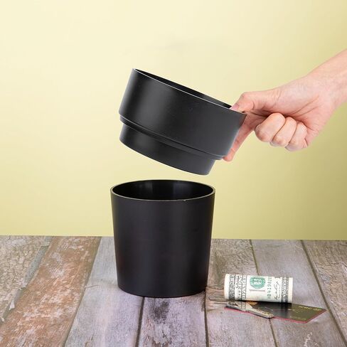 Bargifts Black Flower Pot Diversion Safe, Secret Storage Hidden Safe Box Keep Your Valuables Safe Like Money, Keys, and Jewelry- Plants Not Include in Saudi Arabia