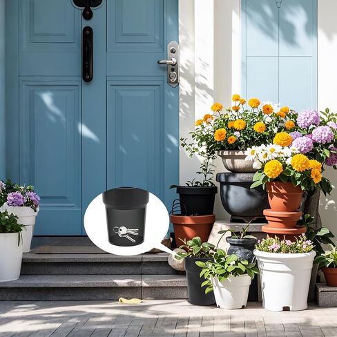 Bargifts Black Flower Pot Diversion Safe, Secret Storage Hidden Safe Box Keep Your Valuables Safe Like Money, Keys, and Jewelry- Plants Not Include in Saudi Arabia