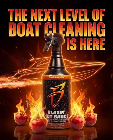 Bling Sauce Blazin' Hot Sauce، مزيل بقع الماء العسر من المستوى التالي، 32 أونصة in Kuwait