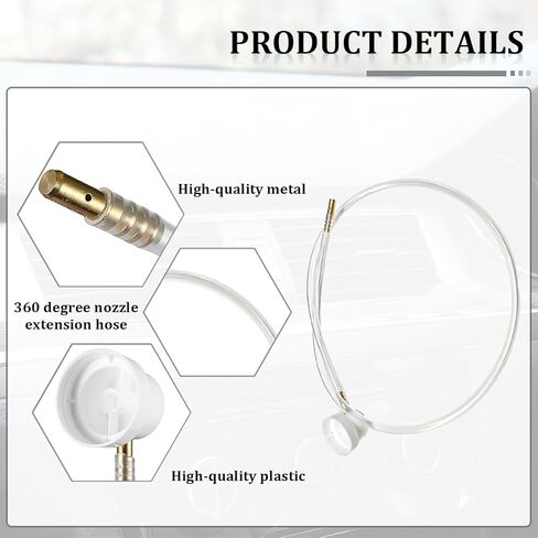 2PCS Car Aerosol Nozzles, 360 Degrees Extension Hose Vehicle Spray Tip Nozzle, Automotive Fluid Film Hoses Body Repair Tools Accessories for Male Stem Spray Cans, Universal Fit in Kuwait