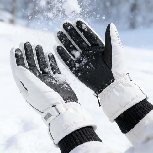 White Winter Ski Gloves,Touchscreen Waterproof and Insulated Snow Gloves,Warm and Durable Skiing Gloves for Men and Women for Skiing,Snowboarding and Winter Sports in Saudi Arabia